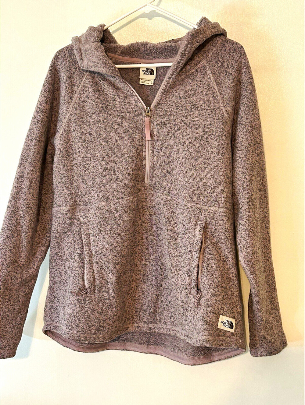 The North Face Women's XL Gray Heather 1/4 Zip Fleece Hoodie Pockets